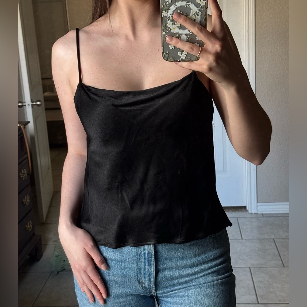 Black Satin Camisole. Size Small-Medium.